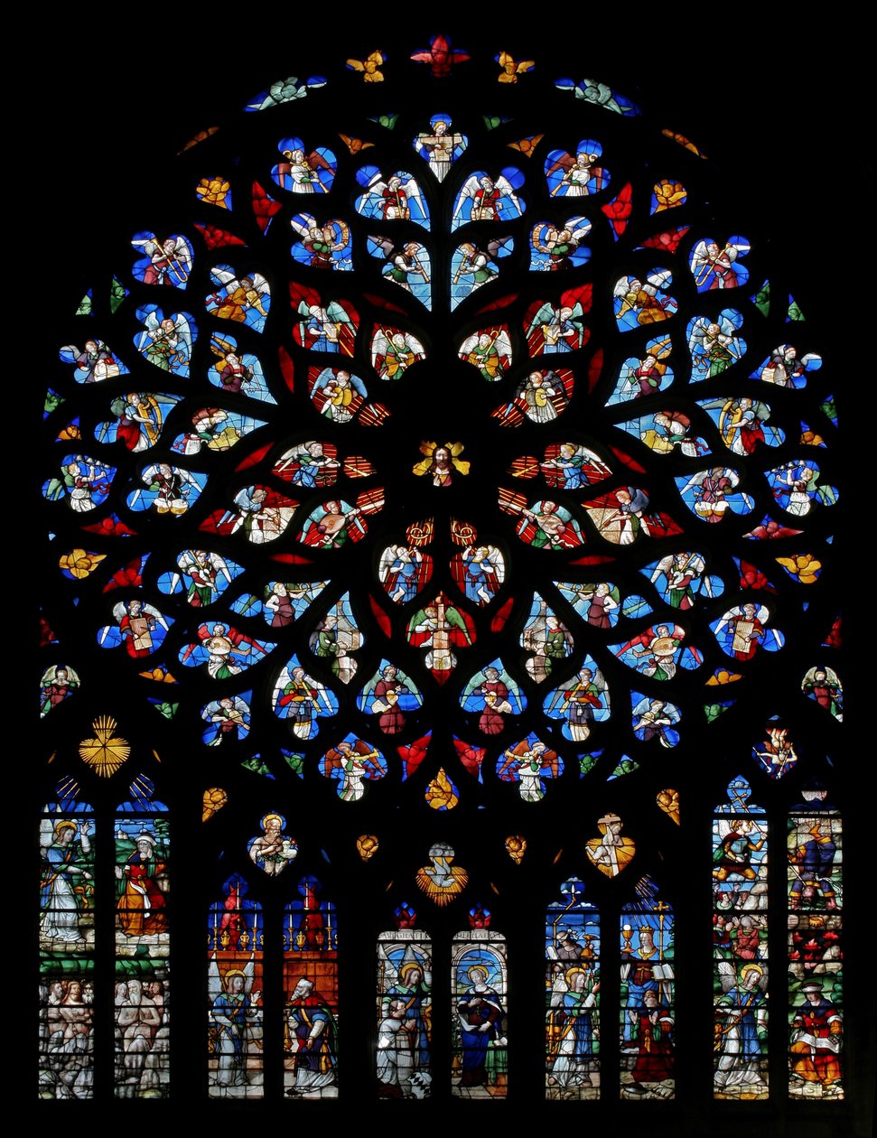 Růže z ráje s andělskými hudebníky, před rokem 1520 od French School