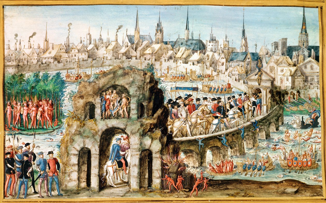 Královský festival vstupu Jindřicha II. (1519-59) do Rouen, 1. října 1550 od French School