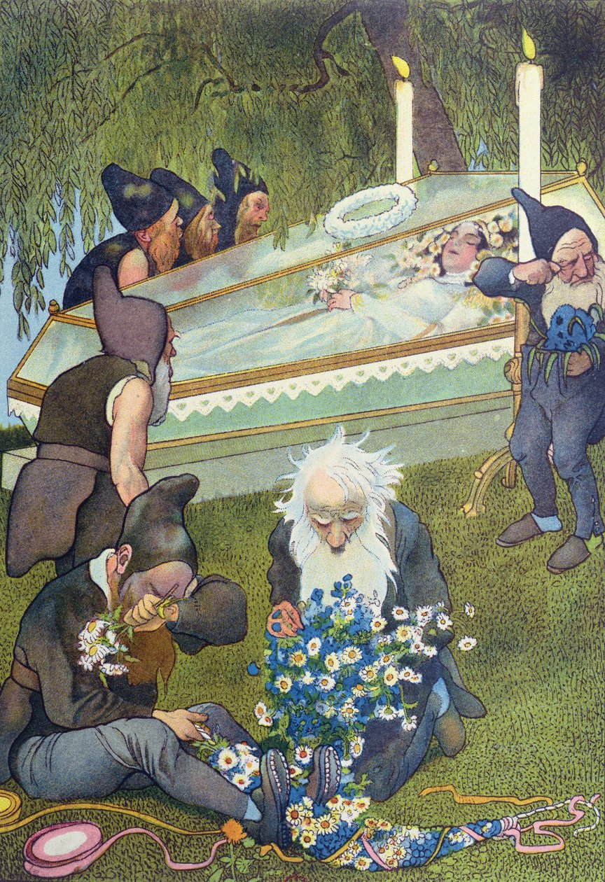 Sedm trpaslíků truchlí po Sněhurce, 1911 od French School
