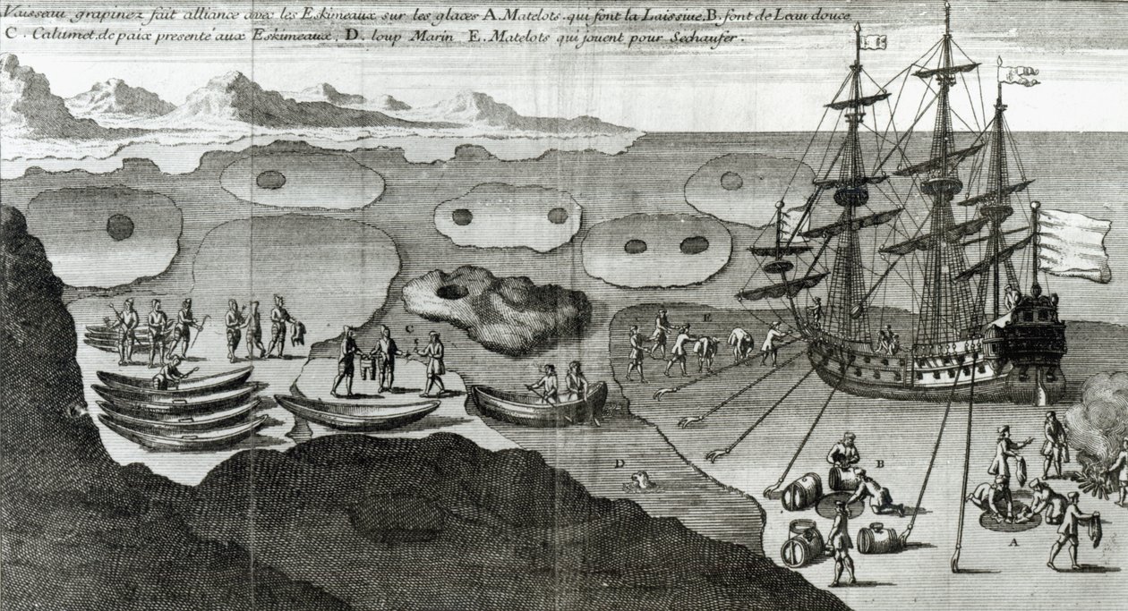 Spojenectví s Eskymáky na výrobu lodí z „Histoire de l