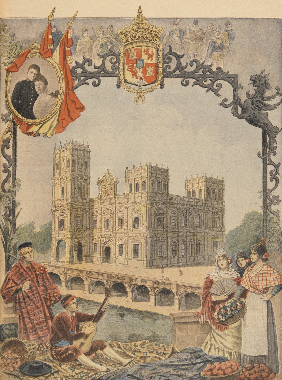 Španělský pavilon na Světové výstavě v roce 1900, Paříž, ilustrace z Le Petit Journal, 4. března 1900 od French School