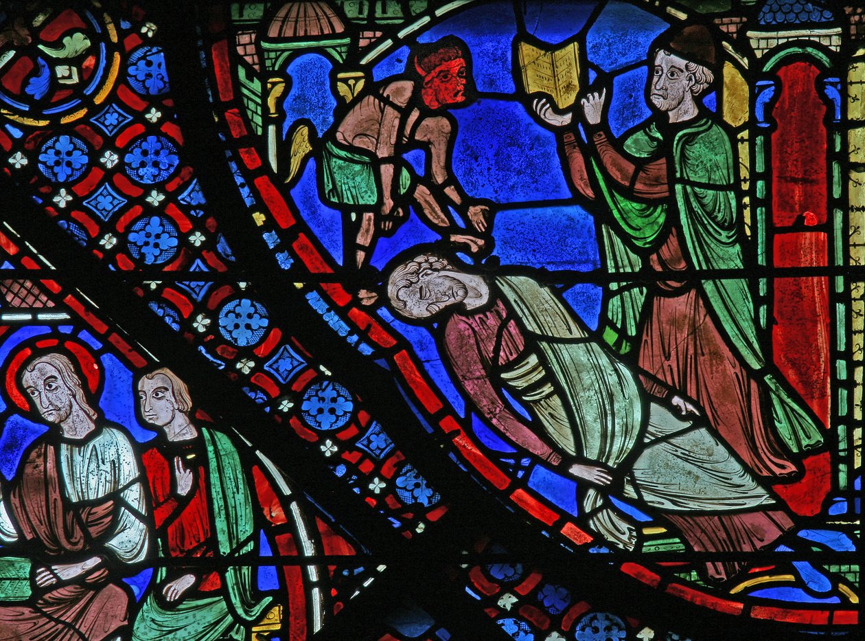 The St James Window: Filetus je svázán magickým kouzlem Almogenes (Hermoniges) (w5) od French School