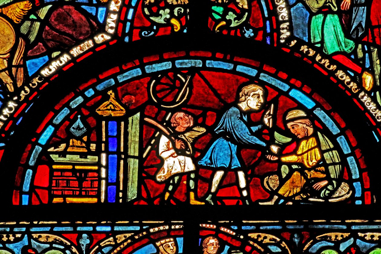 Okno St Lubin: dárci - vinaři (w45) od French School