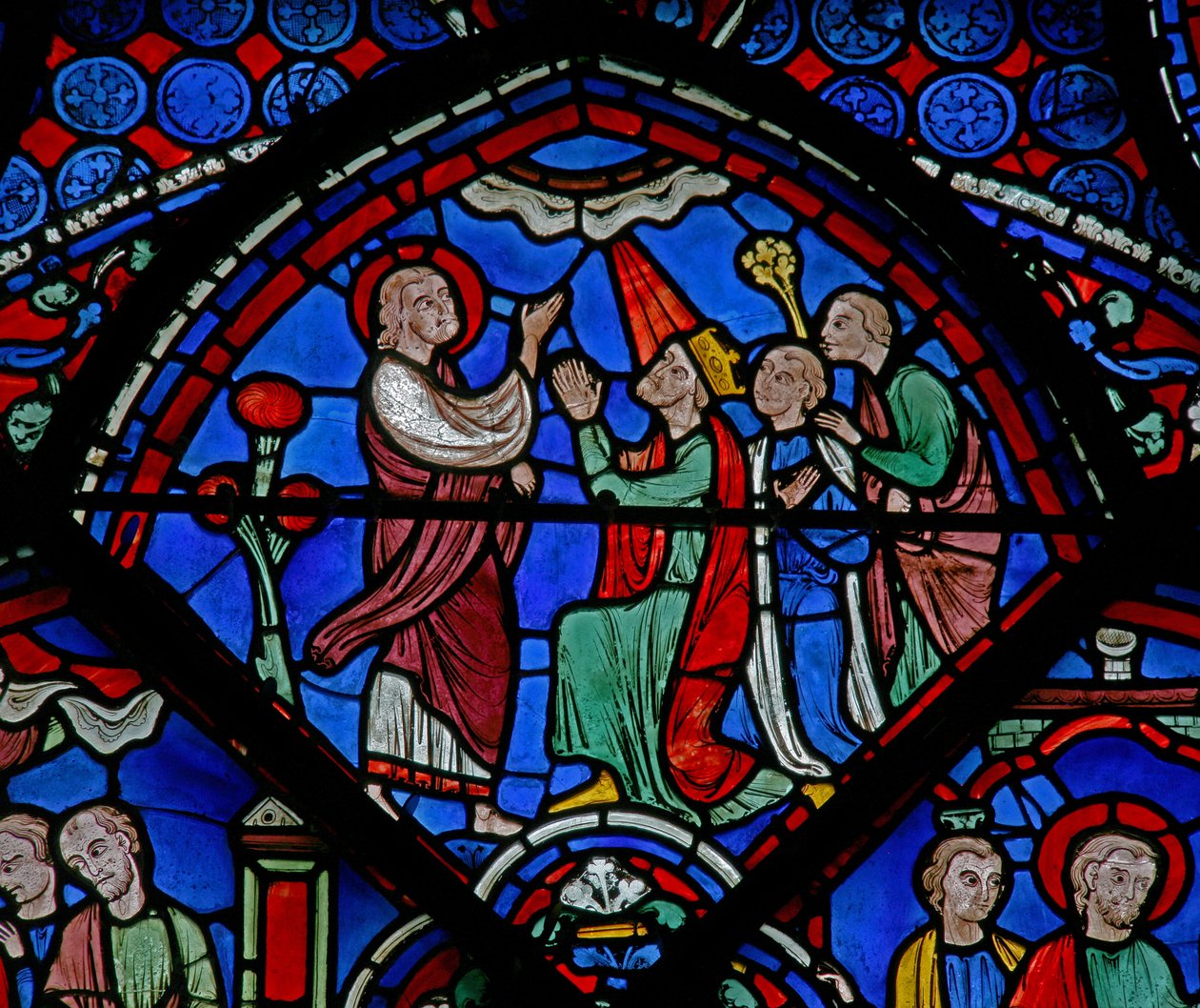 Okno svatého Tomáše: káže evangelium králi (w23) od French School