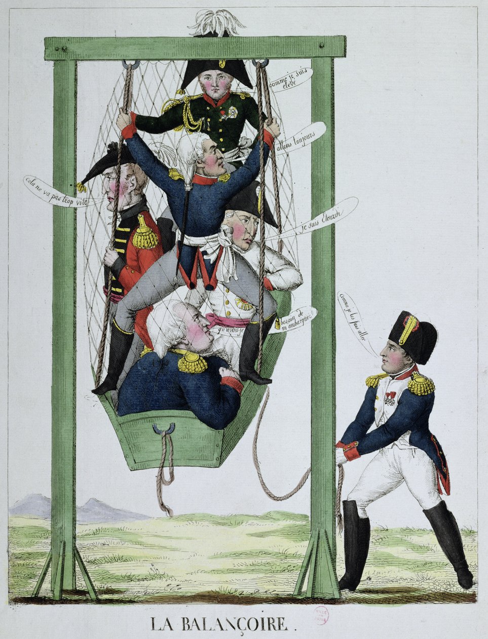 Houpačka, karikatura Napoleona (1769-1821), kolem 1814 od French School
