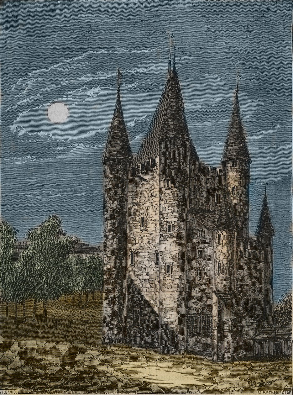Chrám, středověká pevnost v Paříži - La Tour du Temple, místo zadržení královské rodiny od French School