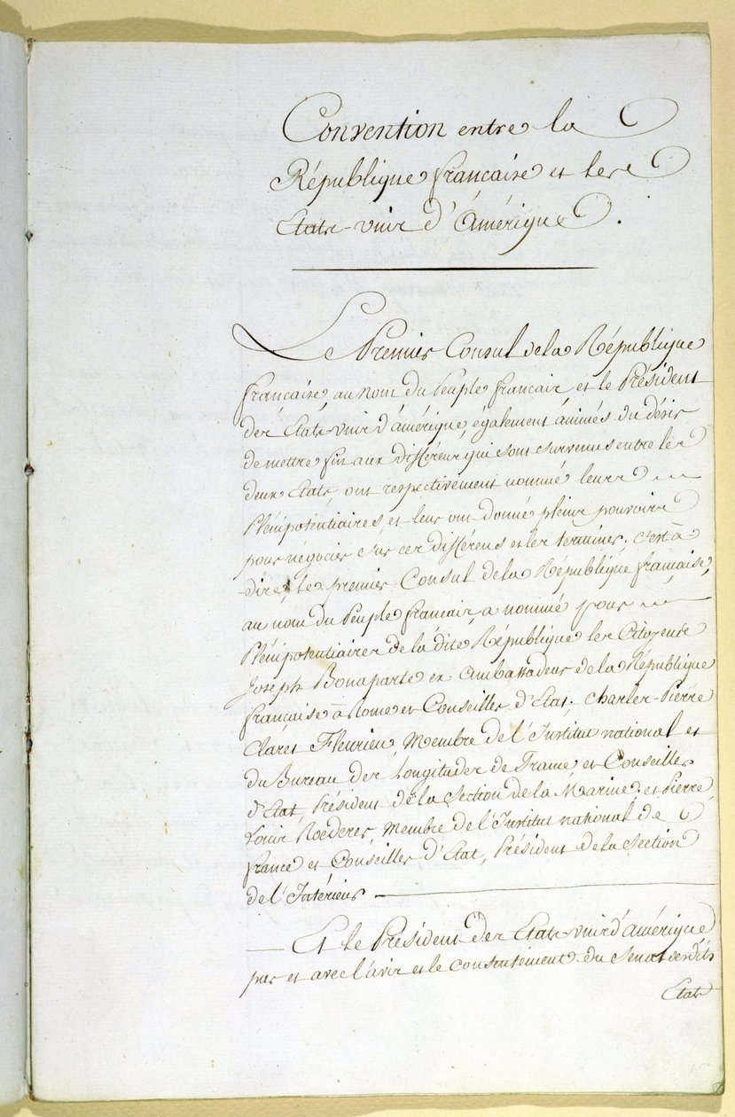 Smlouva z Mortefontaine, 30. září 1800 od French School