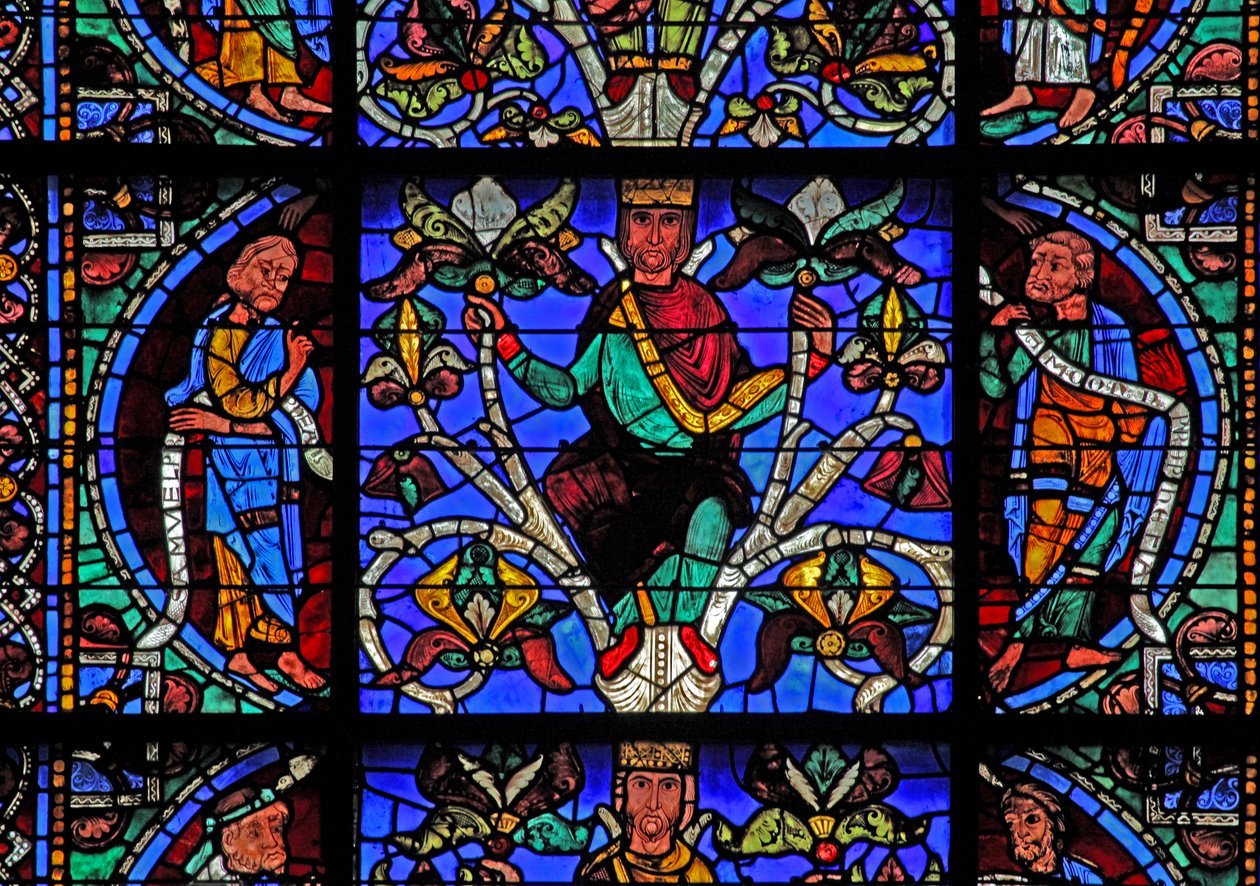 Jesseho strom: Mojžíš, král Jesse, Balám (w49) od French School