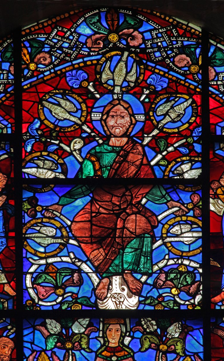 The Tree of Jesse: The Tree of Jesse: Kristus se 7 holubicemi Ducha svatého: vlevo Habakuk a Sophonias vpravo (w49) od French School