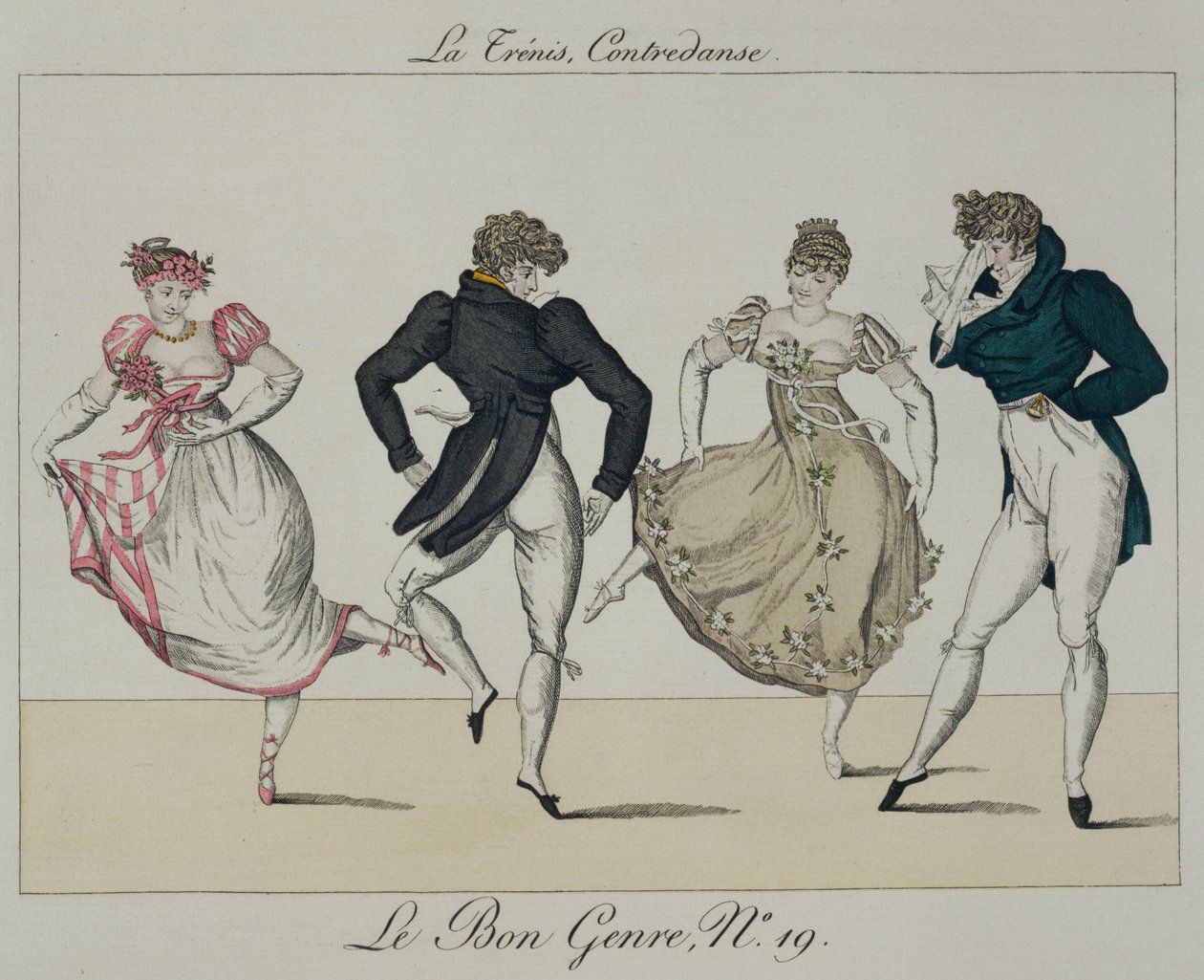 Trenis Quadrille, deska 19 z Le Bon Genre, 1805 od French School