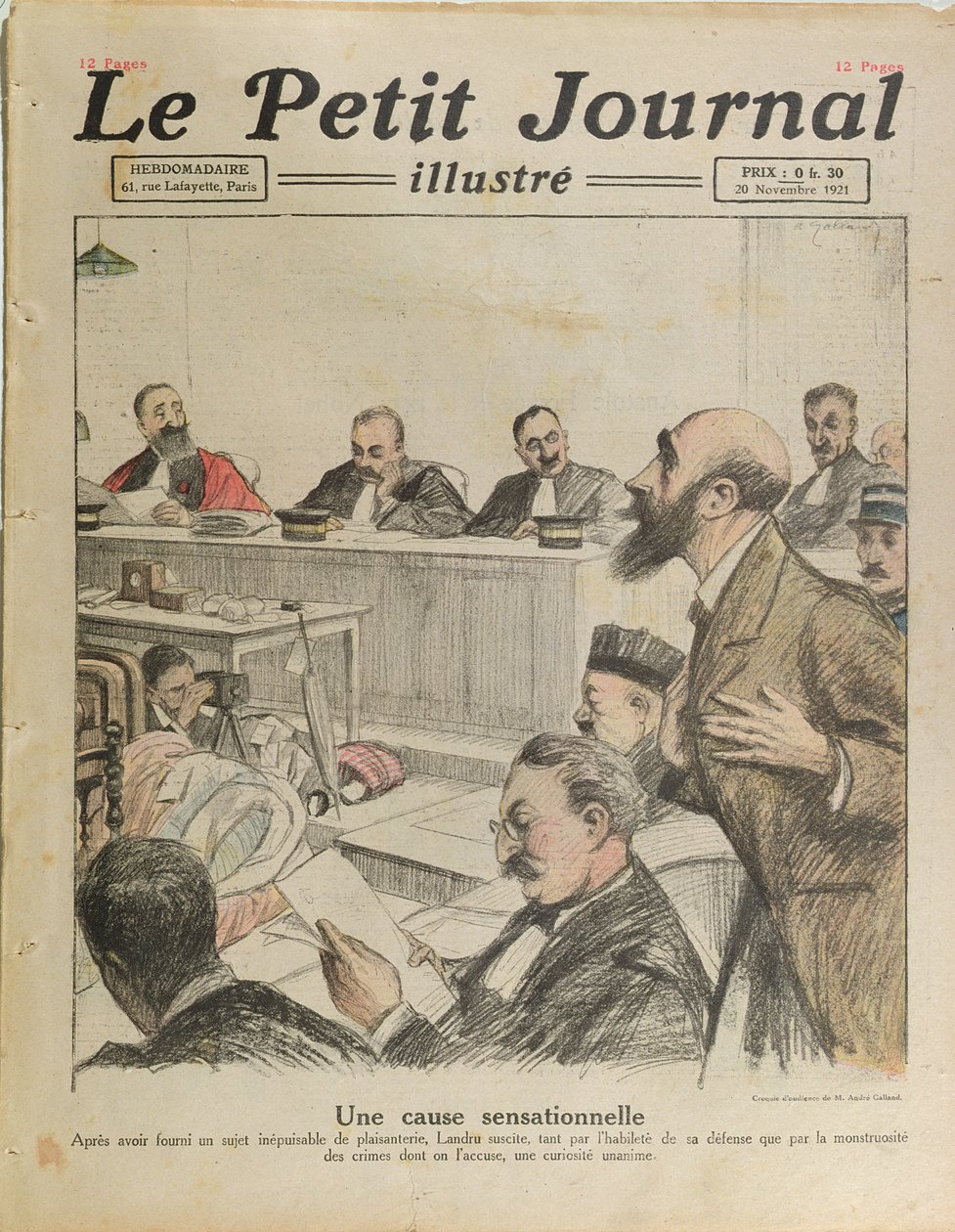 Proces s Henri Desire Landru (1869-1922) z Le Petit Journal, 20. listopadu 1921 od French School
