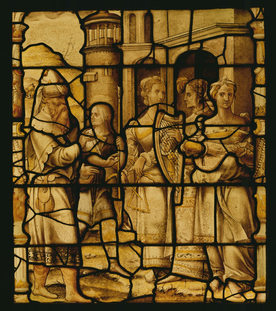Triumfální návrat Davida z Notre-Dame du Val, Provins od French School