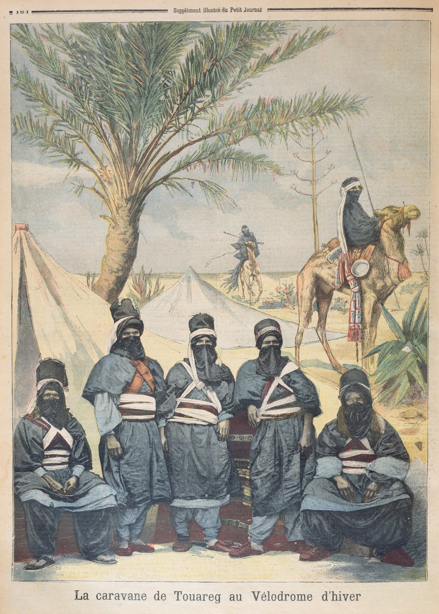 Karavana Tuaregů na zimním velodromu, ilustrace z Le Petit Journal, 4. června 1894 od French School
