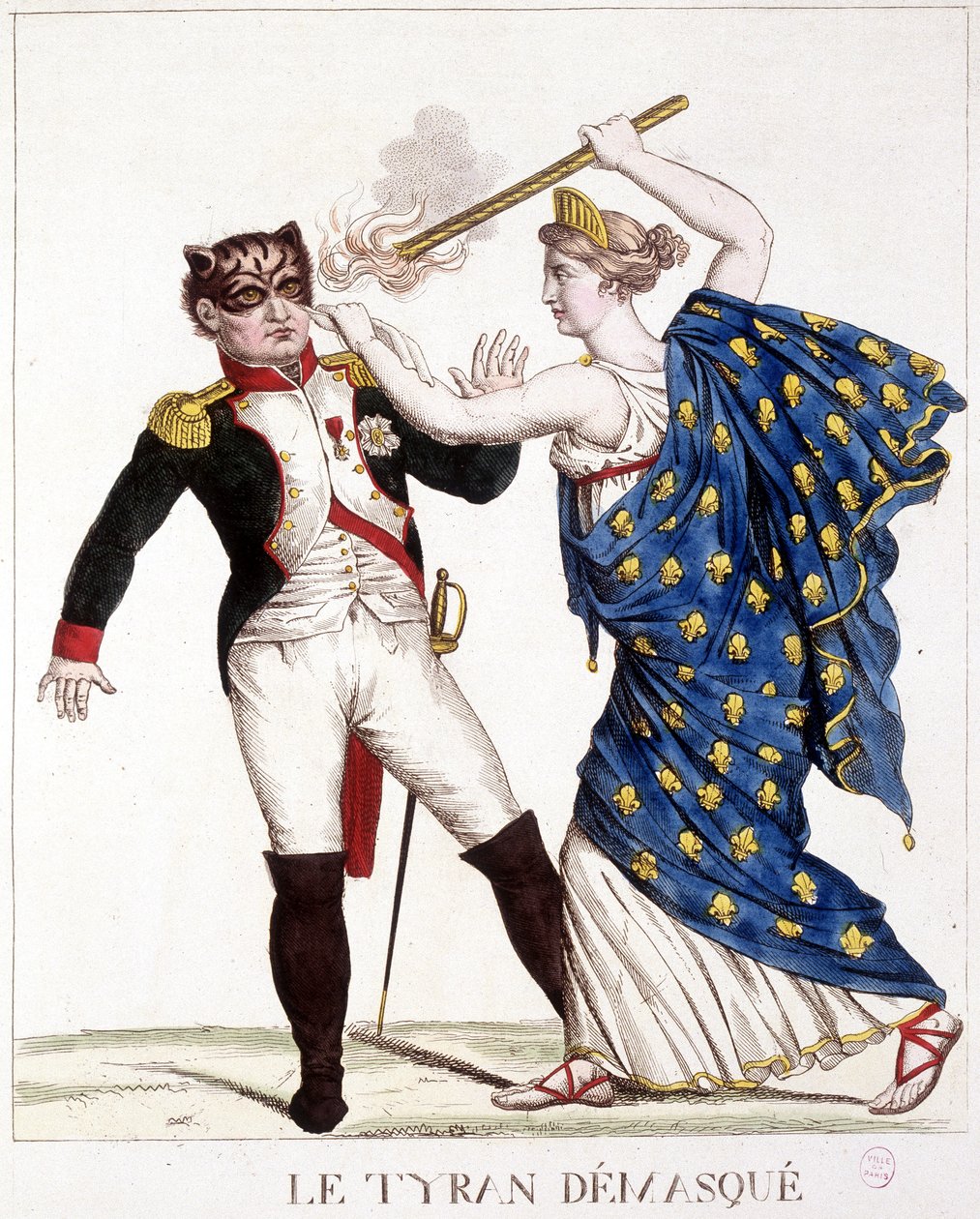 The Unmasked Tyran - in "" Napoleon 1st, karikatury, sbírka figurín", c. 1814. od French School