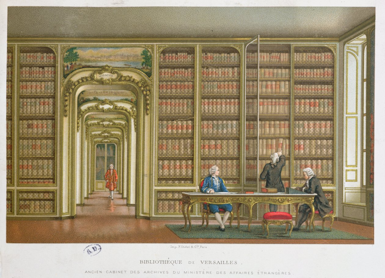 Knihovna Vergennes v zámku de Versailles od French School