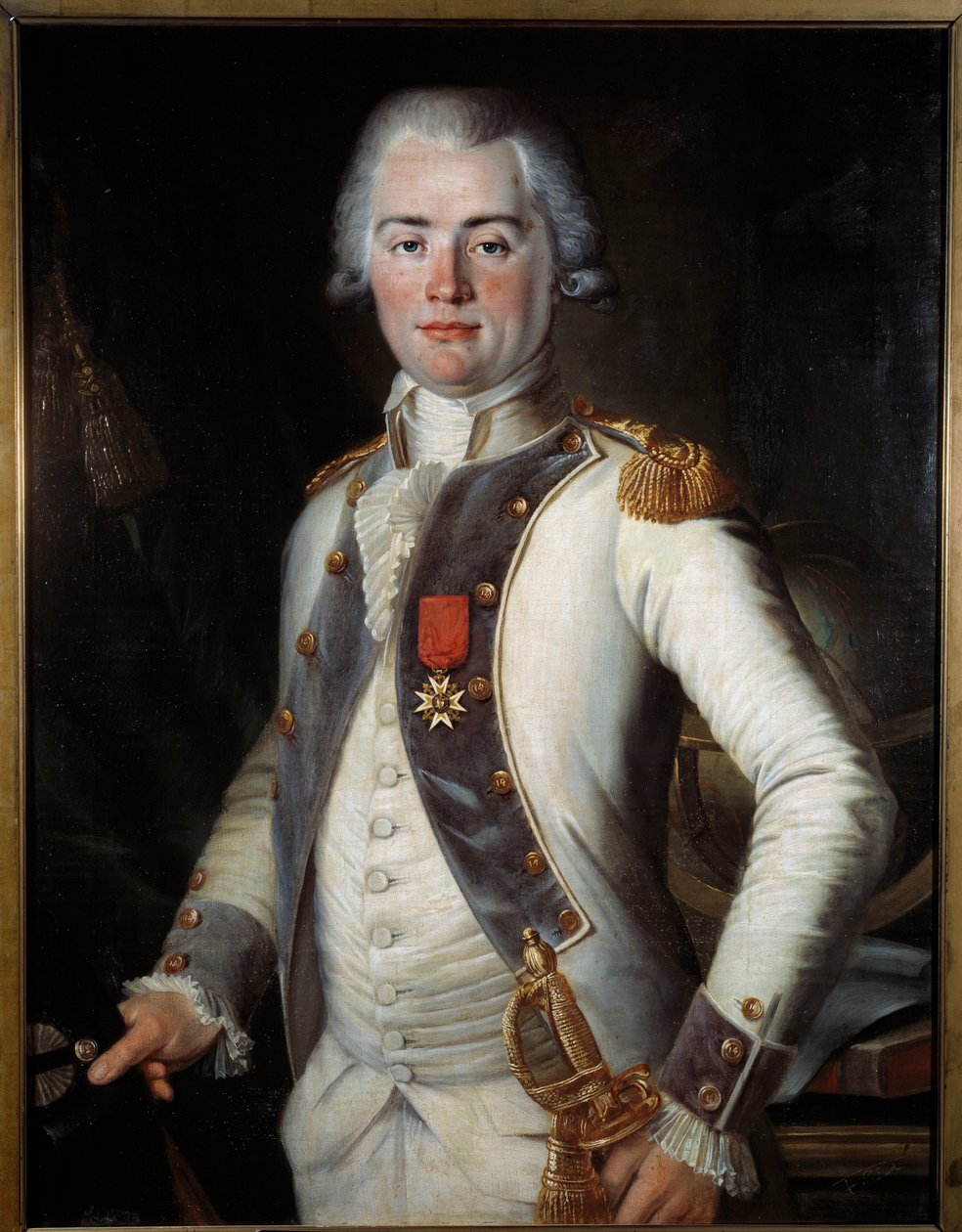 Vikomt z Lostanges: Jean-Louis de Lostanges (1752-1822), kapitán pěchoty, nosí kříž St. Louis, anonymní portrét francouzské školy. 1786, Armádní muzeum – vikomt z Lostanges: Jean-Louis de Lostanges (1752-1822), kpt. od French School