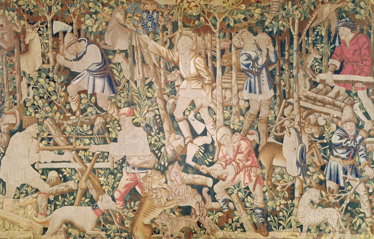 Dřevorubci, dílna Tournai od French School