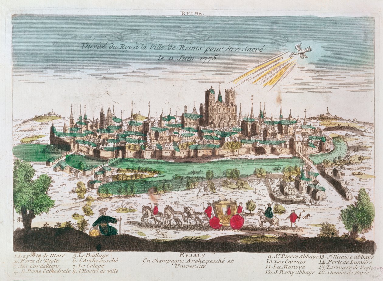 Příjezd Ludvíka XVI. do Remeše na jeho korunovaci 11. června 1775 od French School