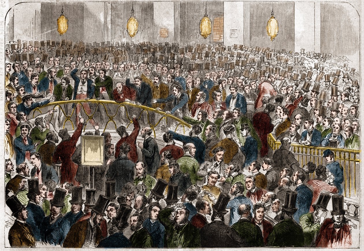 Koš devizových agentů na pařížské burze v roce 1867. od French School
