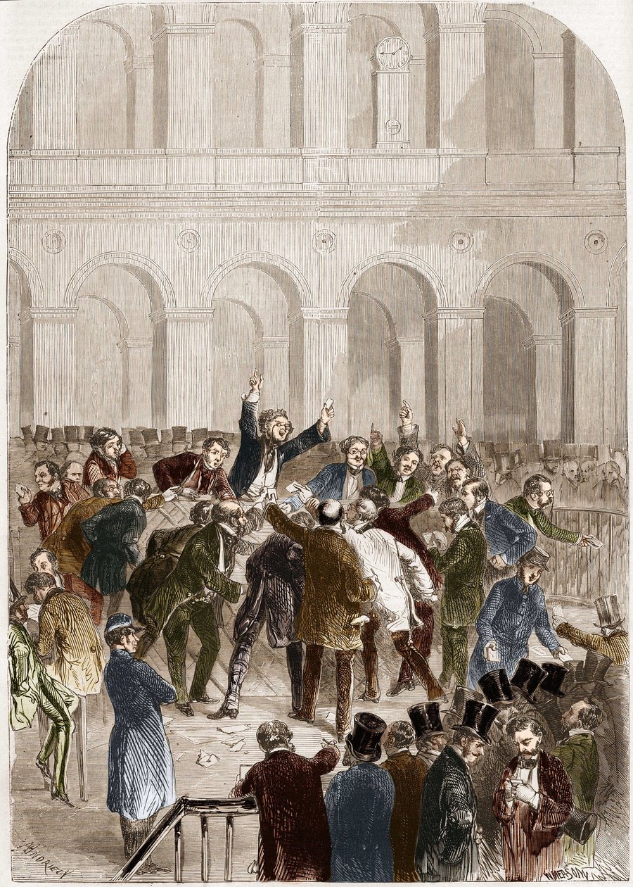 Koš pařížské burzy v roce 1857. od French School