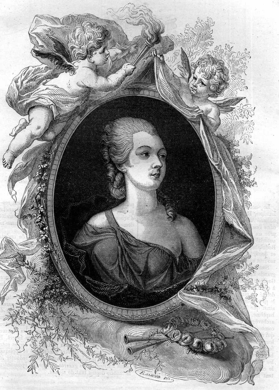 Krásná Marozie (Mariuccia, Mariozza nebo Marousie z Tusculum, asi 890-932/937) krvesmilná matka dvou generací papežů. Rytina do „Historie papežů-králů-královen-a-císařů v průběhu staletí““ od Maurice Lachatre od French School