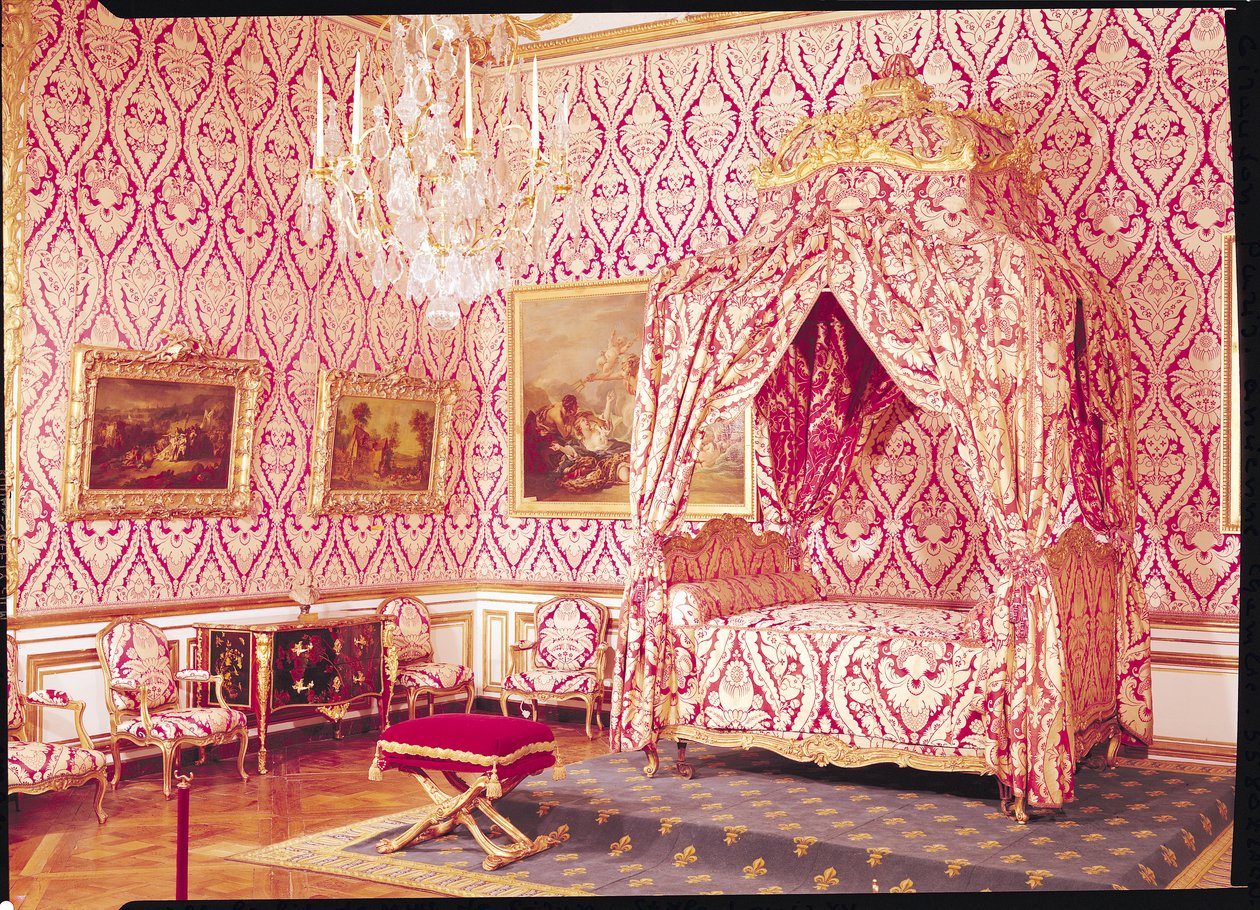 Ložnice dauphina s postelí Madame de Seran, styl Ludvíka XV, 1729-74 od French School