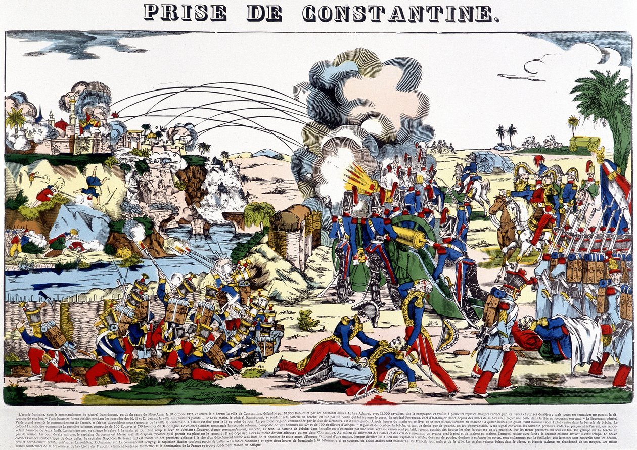 Zajetí Konstantina v roce 1837 - obraz Epinal, konec 19. století od French School