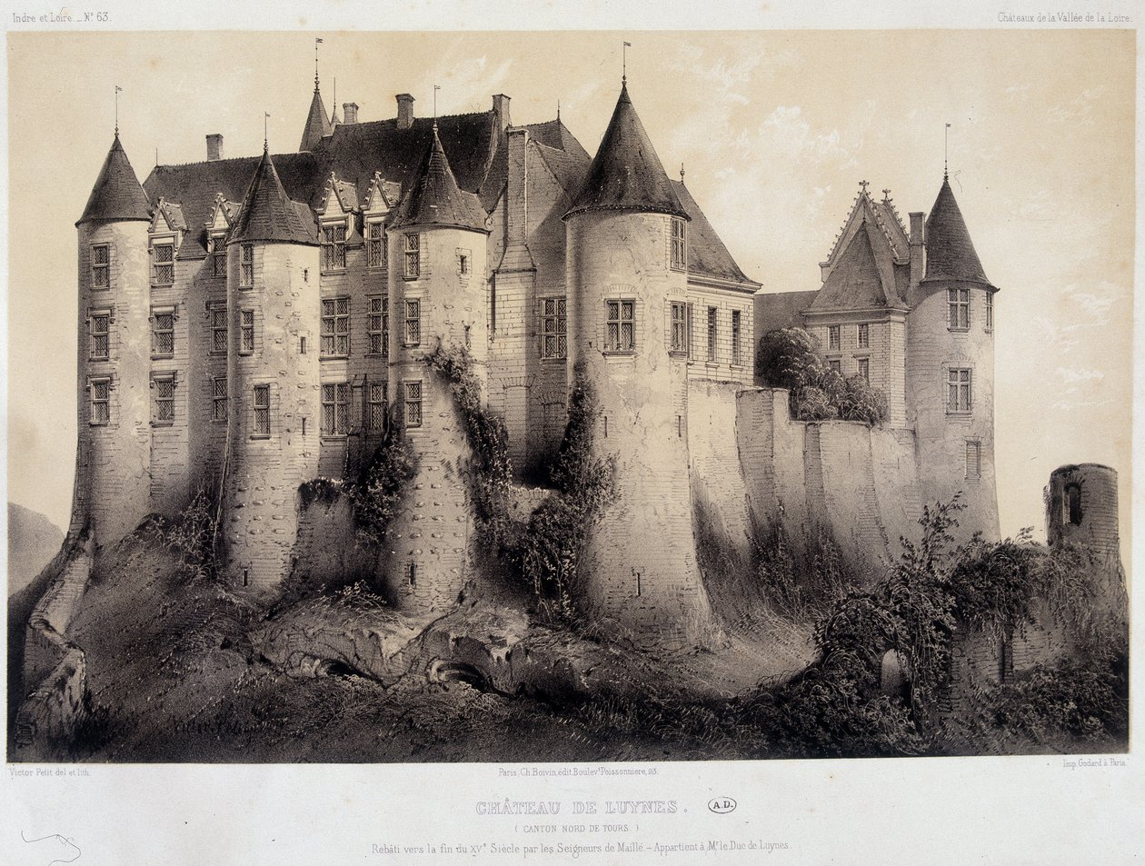 Hrad Luynes - Litografie od French School