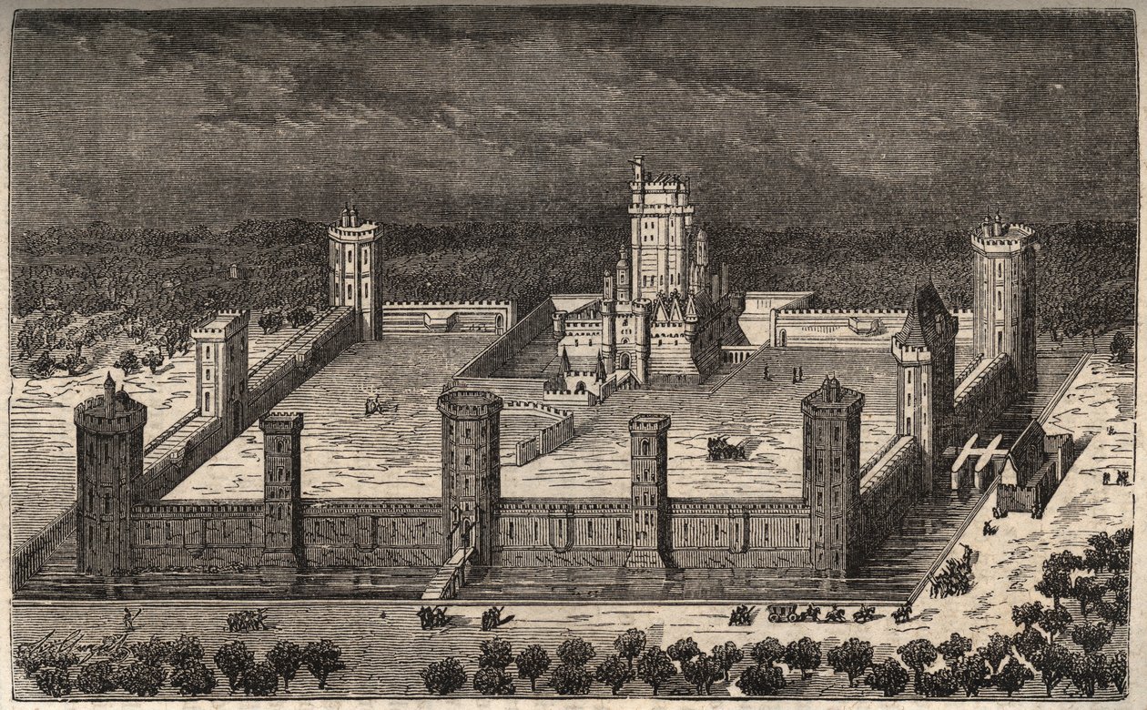 Hrad Vincennes v 17. století - - rytina v „Histoire de France“ od Victora Duruye (1811-1894) - 1882 od French School