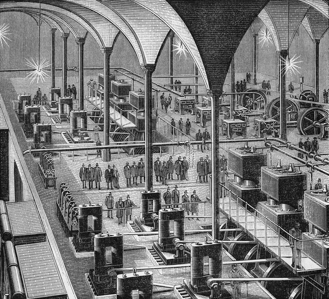 Centrální elektrárna v Halles de Paris. V „Album vědy“, Editions Jouvet od French School