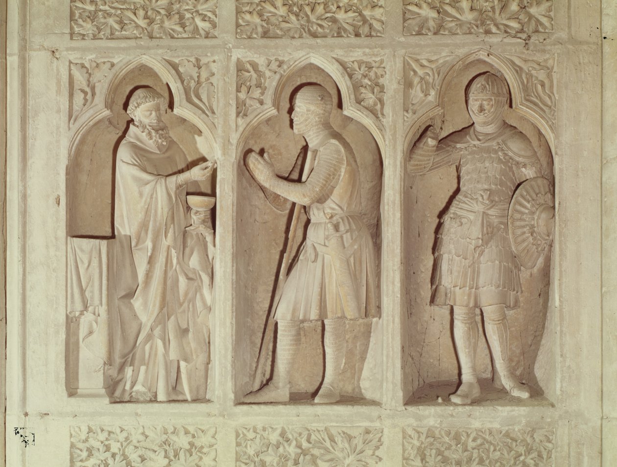Společenstvo rytíře, detail ze západního konce lodi, 1245-57 od French School