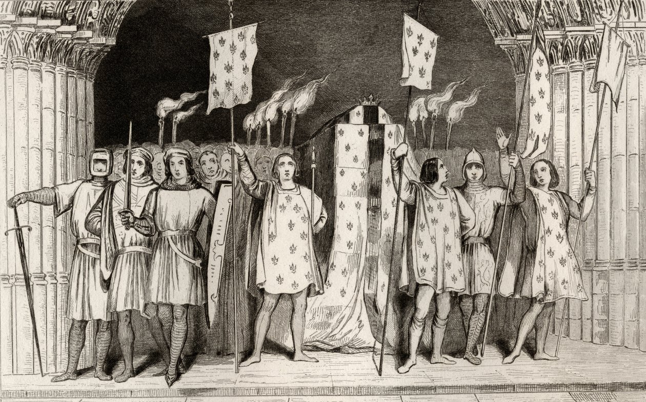Mrtvé nemluvně Jean I (1316) posmrtný prohlásil králem na svém pohřbu, z 