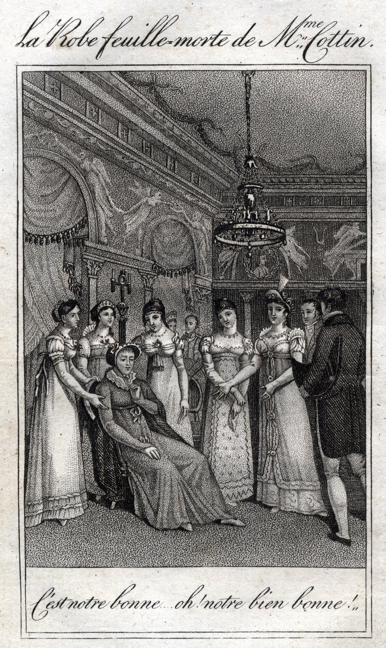 Šaty z mrtvých listů madame Cottin (Sophie Cottin Rostand) (1770-1807), francouzské spisovatelky. od French School
