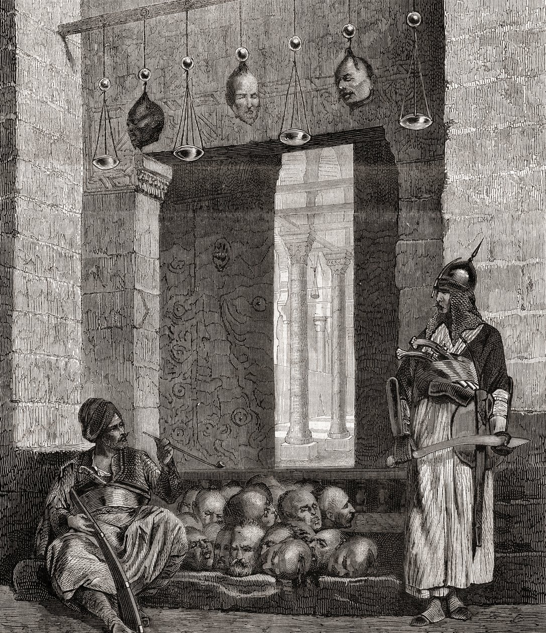 Dveře do mešity El Assaneyn v Káhiře, Egypt, z "L"Univers Illustré", 1866 od French School