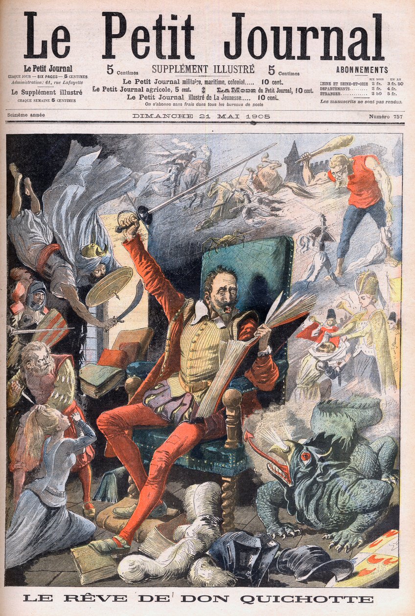 Sen Dona Quijota. Le Reve de Don Quijote (Miguel De Cervantes) - ilustrace pro Le petit Journal, 21. května 1905. od French School