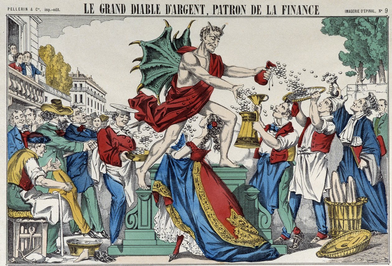 Velký stříbrný ďábel, šéf financí - obraz Epinalu od French School