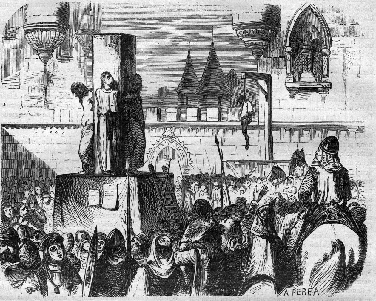 Kacíři oběsili a upálili na řezníkovi kněží Gilberta de la Porree, Bernard de Clairvaux a abbé Suger, Francie od French School