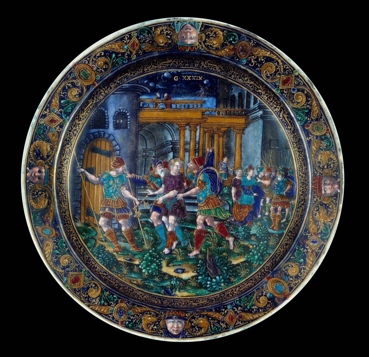 Uvěznění svatého Josefa. Smaltovaný talíř vyrobený v Limoges v 16. století. Paříž, muzeum Louvre od French School