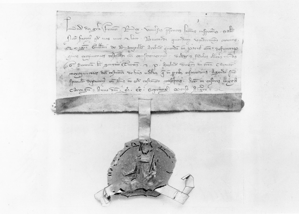 Poslední kodicil Ludvíka IX., napsaný srpen 1270 (pergamen) od French School