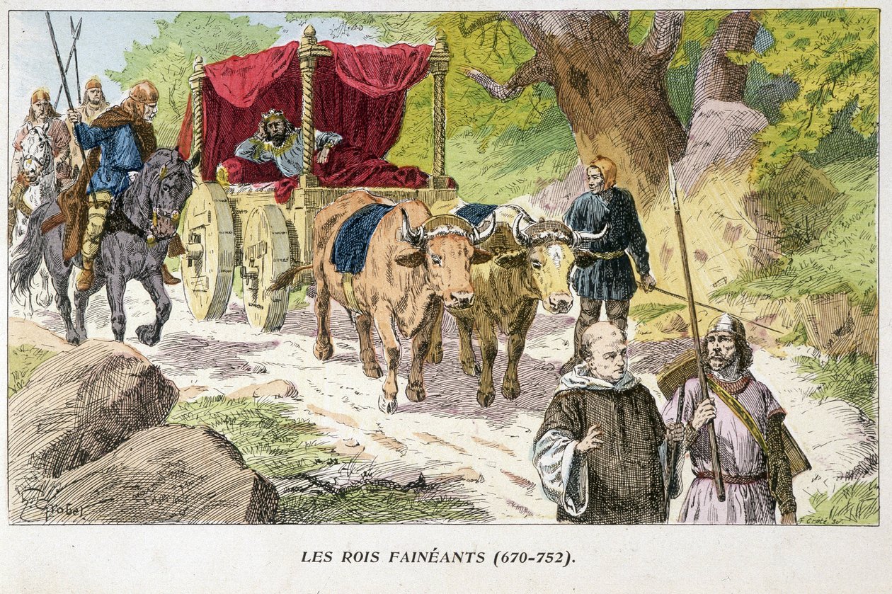 Líní králové (670 - 752). od French School