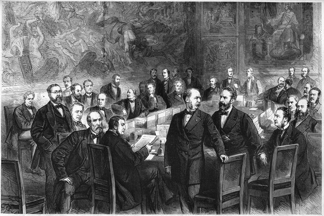 Členové „Commission des Trento“ (výbor Francouzského národního shromáždění za Třetí republiky odpovědný za předkládání ústavních návrhů): Jules Armand (Jules-Armand) Dufaure, Felix de Tarteron, Louis Grivart, Lucien Brun, Edouard Lef od French School