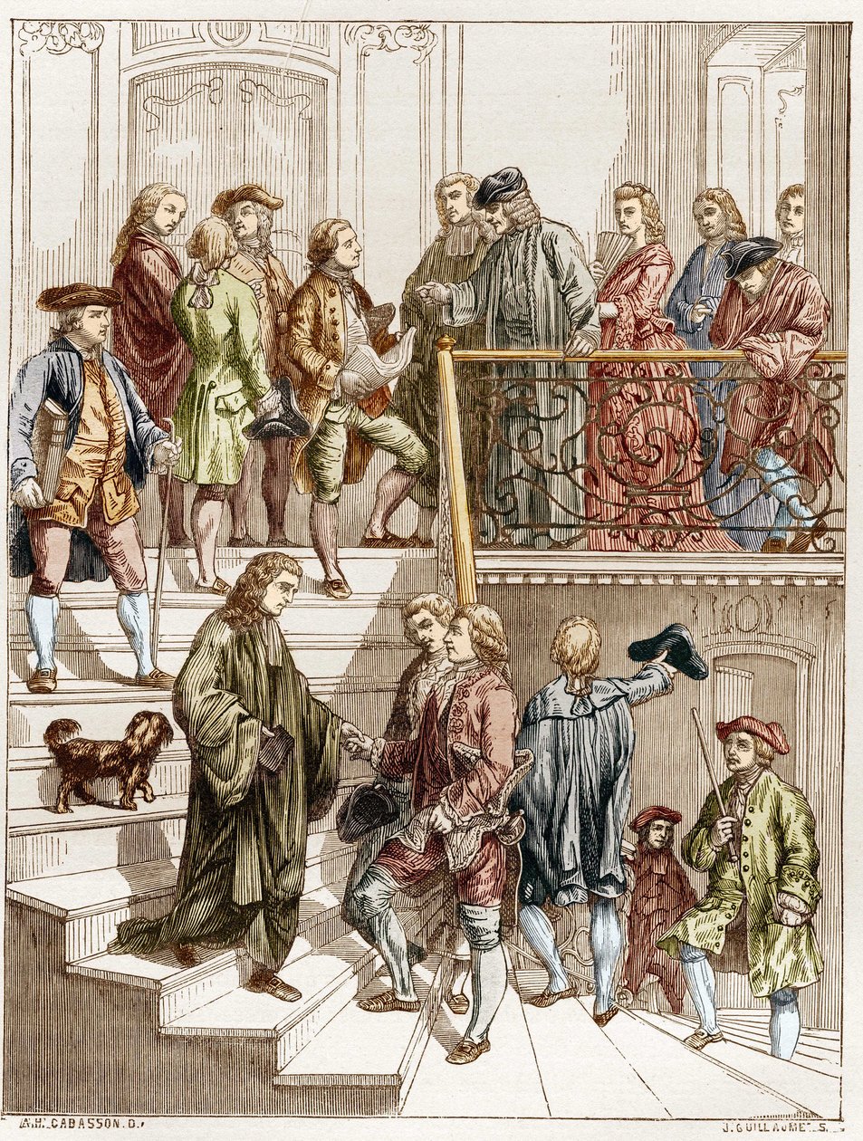 Filozofové 18. století na Voltairově schodišti (Francois Marie Arouet dit od French School