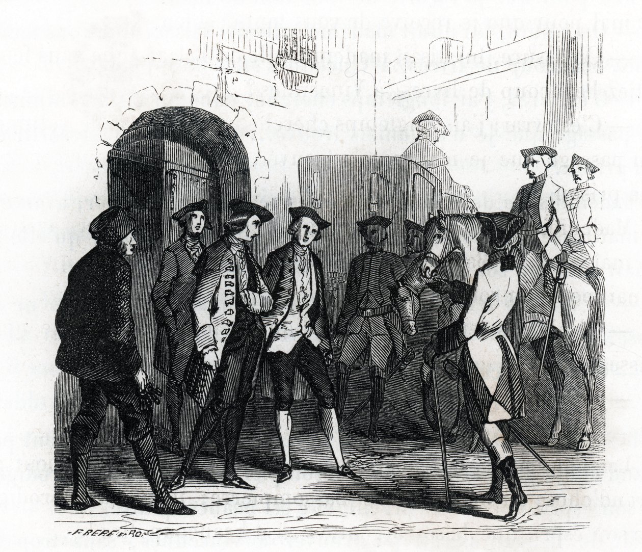 Vězni z Vincennes byli přemístěni do vězení Bastille v roce 1784 - (rytina) 1846 od French School