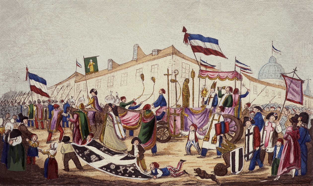 Pozůstatky pověry odvlečeny na Konvent, listopad 1793 od French School