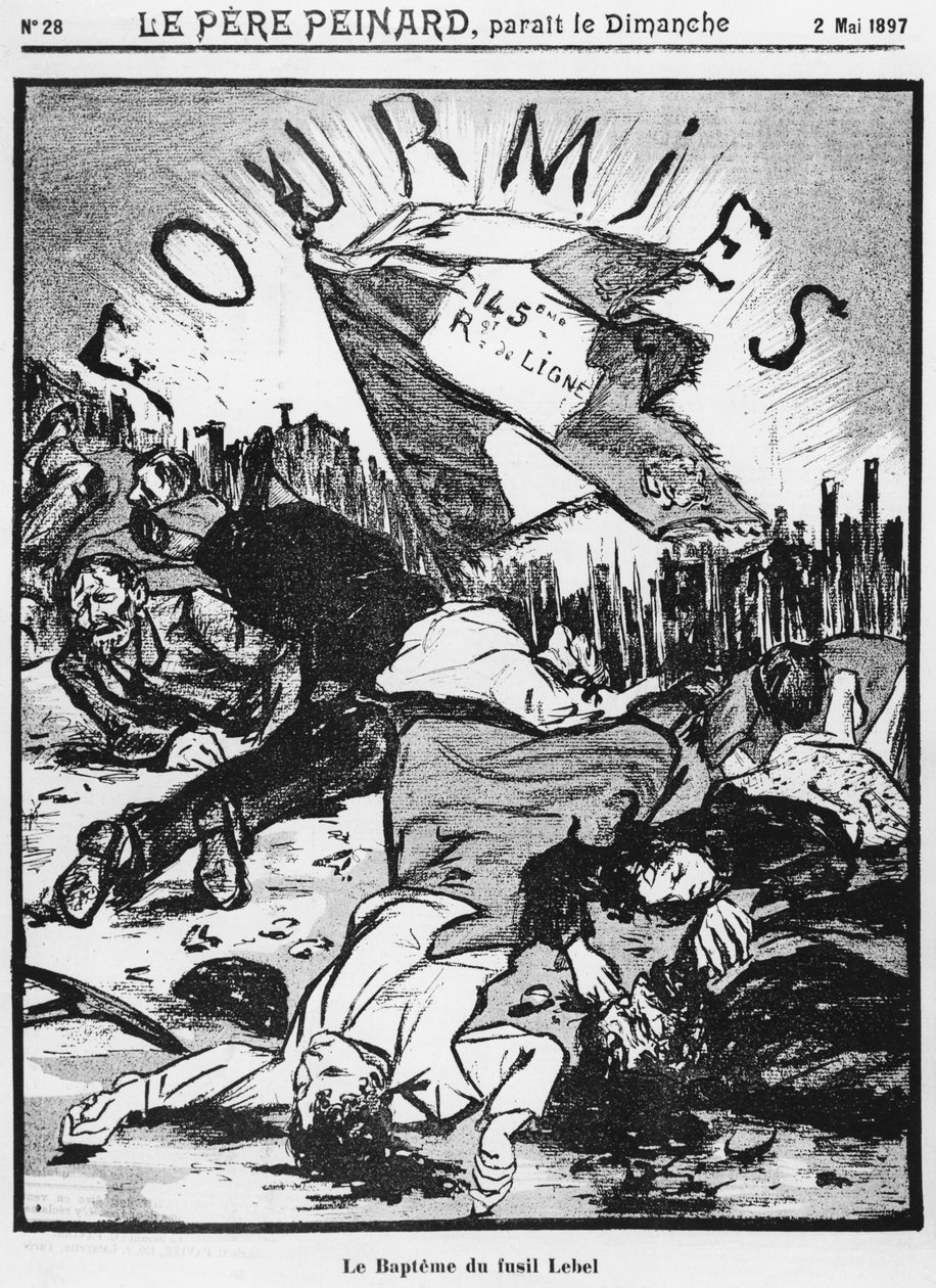 Střelba Fourmies, ilustrace z Le Pere Peinard, 2. května 1897 od French School