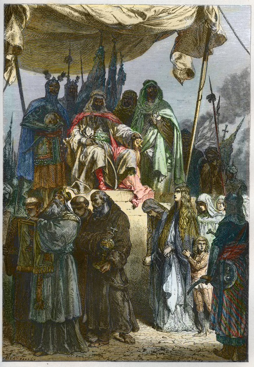 Obléhání Jeruzaléma v roce 1187 Saladinem od French School