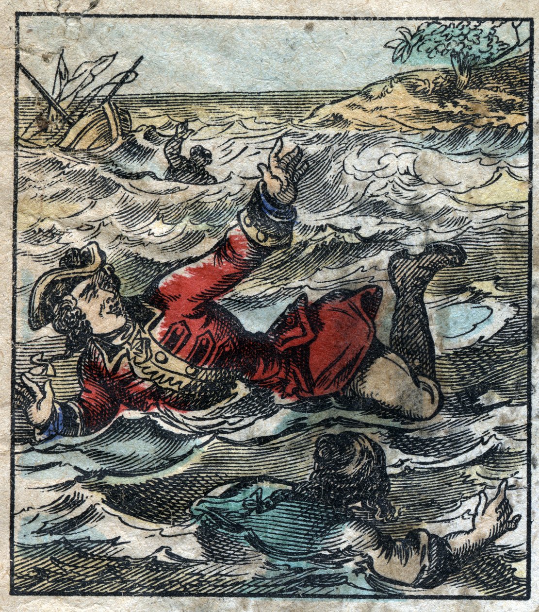 Potopení Lemuela Gullivera. Ilustrace pro „“ Gulliver