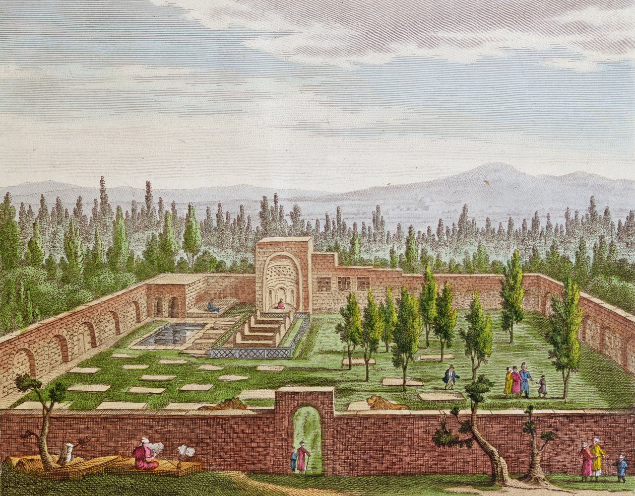Hrobka velkého perského básníka Hafize Shiraziho (asi 1325-1388) v Shirazu od French School