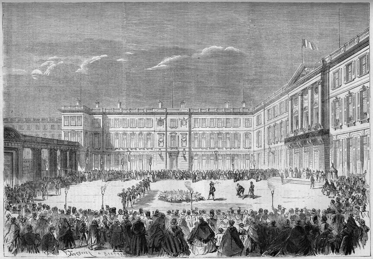 Pochodeň na nádvoří paláce Compiegne, Oise (60) od French School