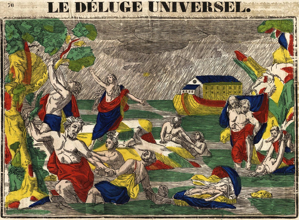 Univerzální potopa, epinální obraz XIX století od French School